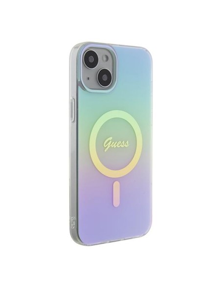 Guess IML Iridescent MagSafe dėklas iPhone 15 Plus - turkis Guess IML Iridescent MagSafe dėklas iPhone 15 Plus - turkis