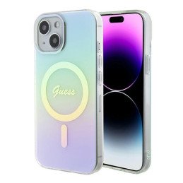 Guess IML Iridescent MagSafe dėklas iPhone 15 - turkis