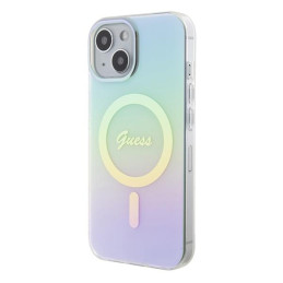 Guess IML Iridescent MagSafe dėklas iPhone 15 - turkis