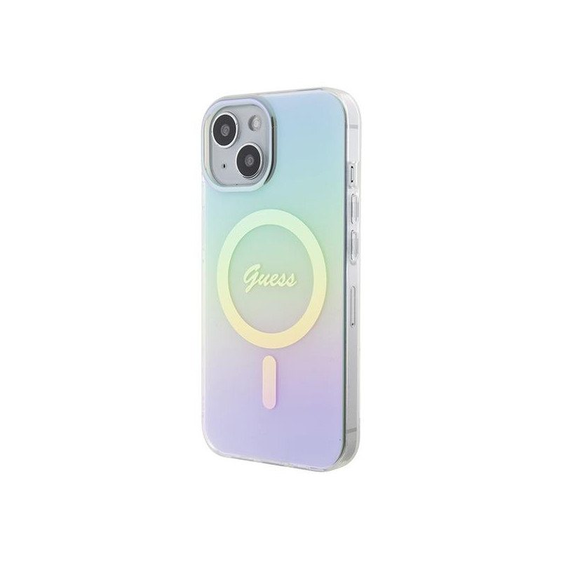 Guess IML Iridescent MagSafe dėklas iPhone 15 - turkis