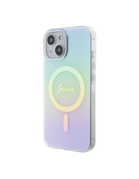 Guess IML Iridescent MagSafe dėklas iPhone 15 - turkis