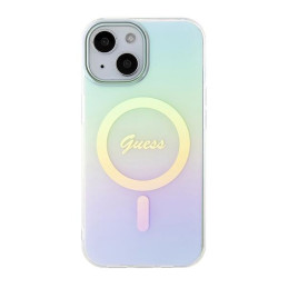 Guess IML Iridescent MagSafe dėklas iPhone 15 - turkis