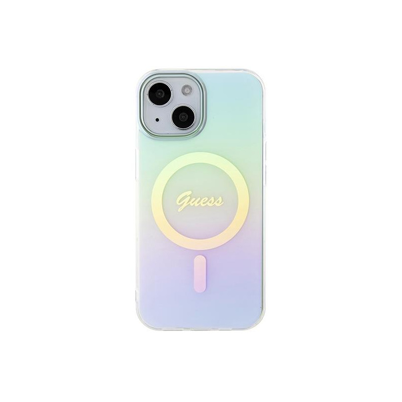 Guess IML Iridescent MagSafe dėklas iPhone 15 - turkis