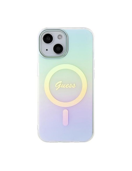Guess IML Iridescent MagSafe dėklas iPhone 15 - turkis