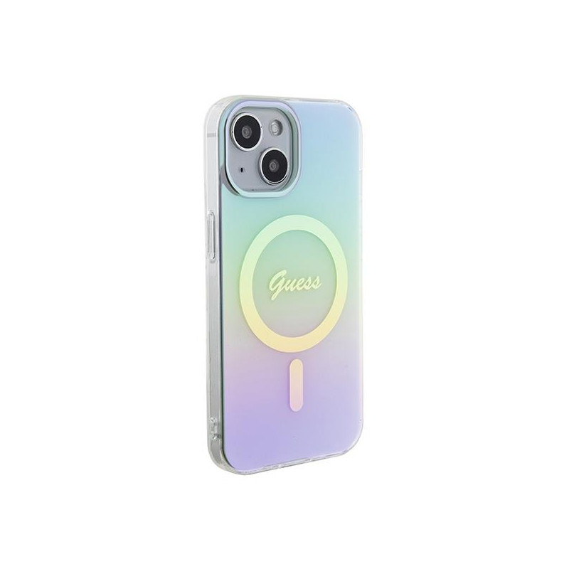 Guess IML Iridescent MagSafe dėklas iPhone 15 - turkis
