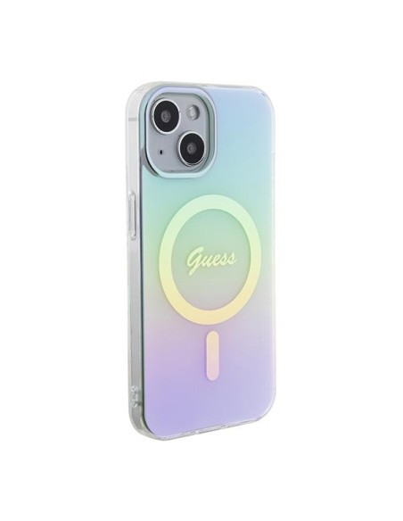 Guess IML Iridescent MagSafe dėklas iPhone 15 - turkis