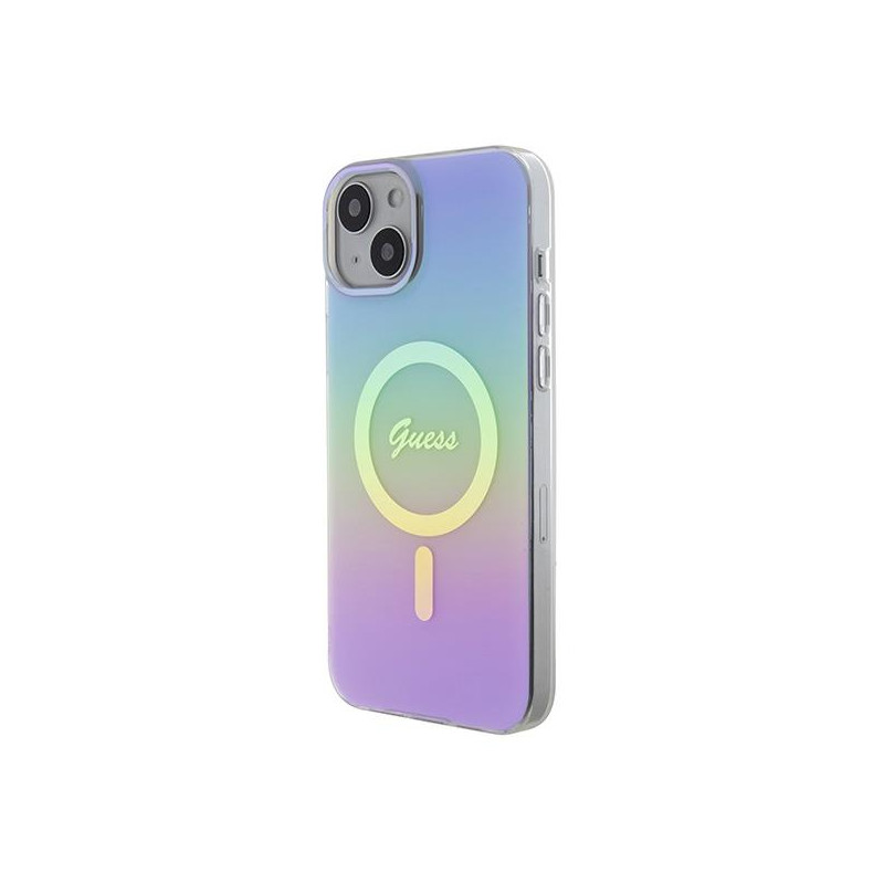 Guess IML Iridescent MagSafe dėklas iPhone 15 - violetinis