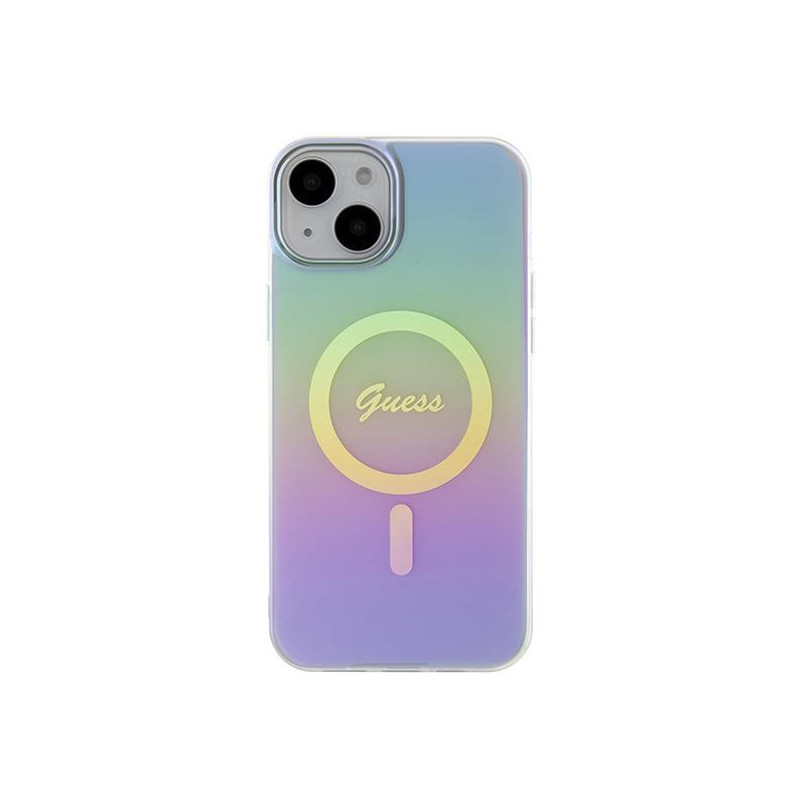 Guess IML Iridescent MagSafe dėklas iPhone 15 - violetinis