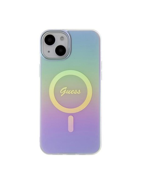 Guess IML Iridescent MagSafe dėklas iPhone 15 - violetinis Guess IML Iridescent MagSafe dėklas iPhone 15 - violetinis