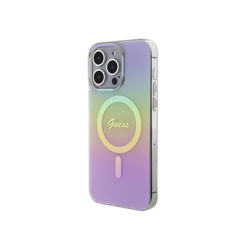 Guess IML Iridescent MagSafe dėklas iPhone 15 Pro Max - rožinis