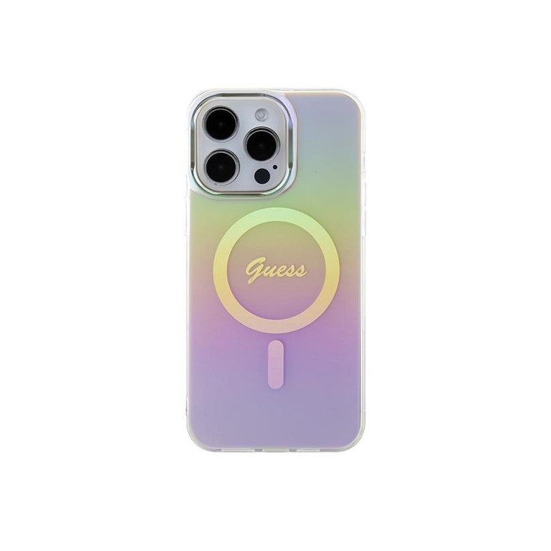 Guess IML Iridescent MagSafe dėklas iPhone 15 Pro Max - rožinis