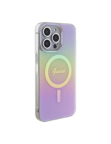 Guess IML Iridescent MagSafe dėklas iPhone 15 Pro Max - rožinis