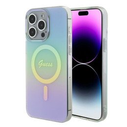 Guess IML Iridescent MagSafe dėklas, skirtas iPhone 15 Pro Max - turkis