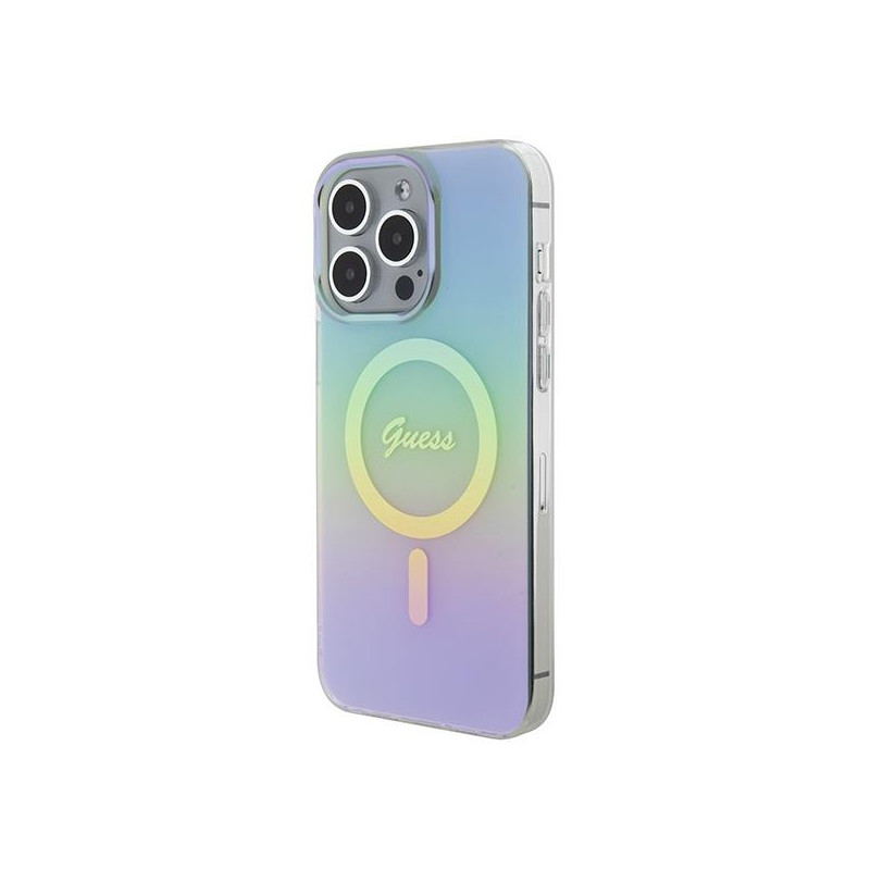 Guess IML Iridescent MagSafe dėklas, skirtas iPhone 15 Pro Max - turkis