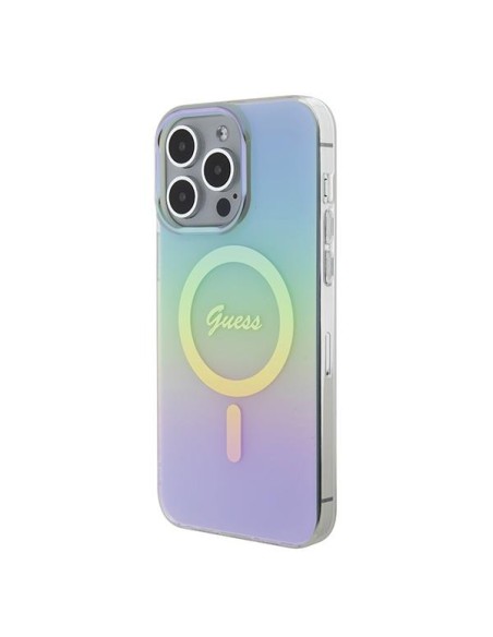 Guess IML Iridescent MagSafe dėklas, skirtas iPhone 15 Pro Max - turkis Guess IML Iridescent MagSafe dėklas, skirtas iPhone 15 Pro Max - turkis