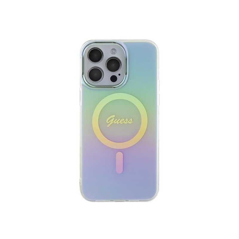 Guess IML Iridescent MagSafe dėklas, skirtas iPhone 15 Pro Max - turkis