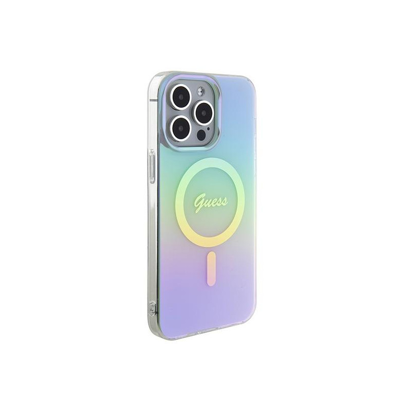 Guess IML Iridescent MagSafe dėklas, skirtas iPhone 15 Pro Max - turkis