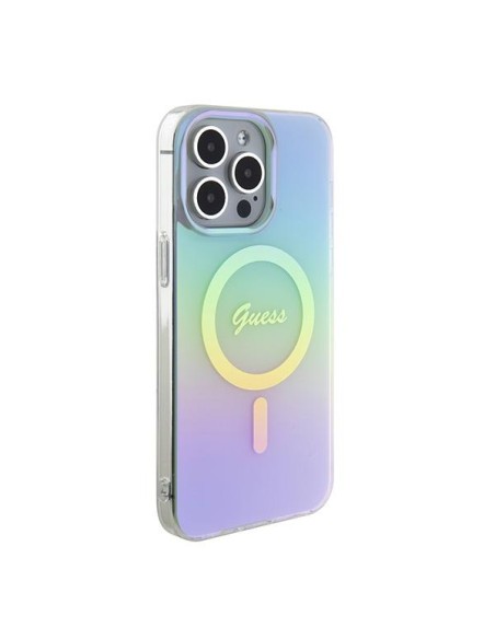 Guess IML Iridescent MagSafe dėklas, skirtas iPhone 15 Pro Max - turkis Guess IML Iridescent MagSafe dėklas, skirtas iPhone 15 Pro Max - turkis