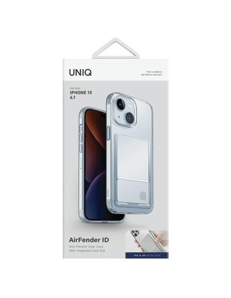 UNIQ Air Fender ID kortelių lizdo dėklas iPhone 15 - skaidrus