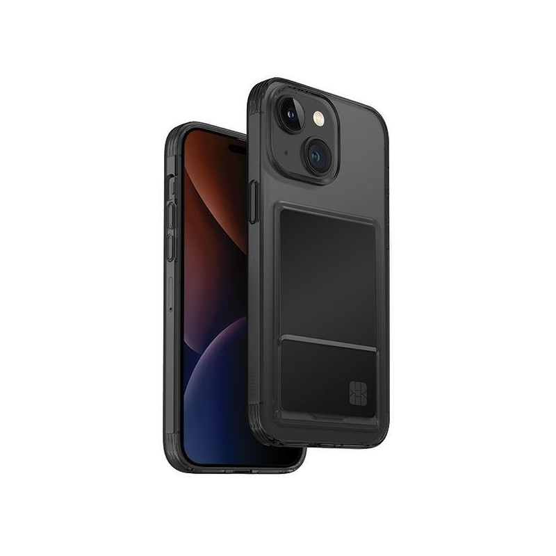 UNIQ Air Fender ID kortelių lizdo dėklas iPhone 15 - pilkas