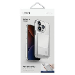 UNIQ Air Fender ID kortelių lizdo dėklas iPhone 15 Pro - skaidrus