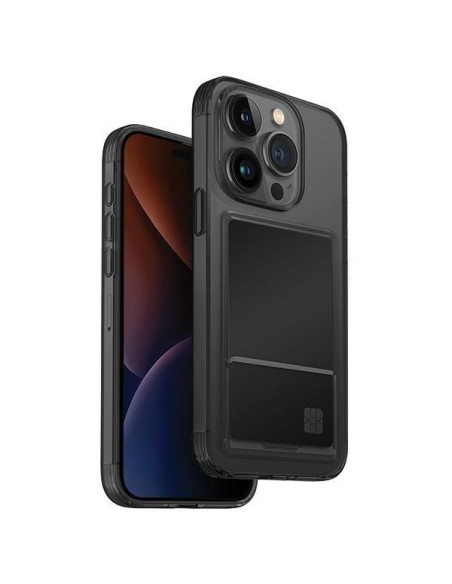UNIQ Air Fender ID kortelių lizdo dėklas iPhone 15 Pro Max - pilkas