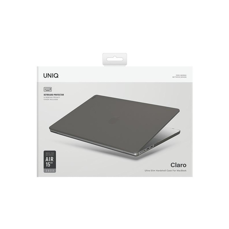 UNIQ Claro MacBook Air 15" dėklas (2023) - skaidrus-pilkas