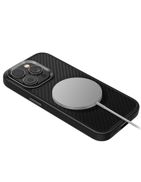 UNIQ Keva Magclick įkrovimo dėklas iPhone 15 Pro - juodas