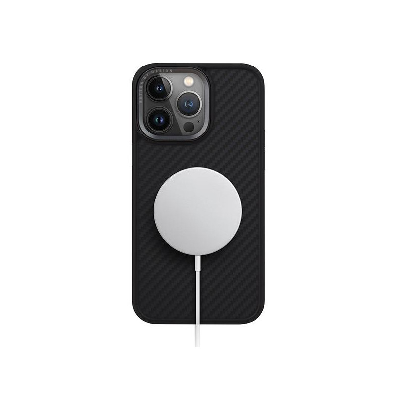 UNIQ Keva Magclick įkrovimo dėklas, skirtas iPhone 15 Pro Max - juodas