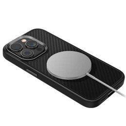 UNIQ Keva Magclick įkrovimo dėklas, skirtas iPhone 15 Pro Max - juodas