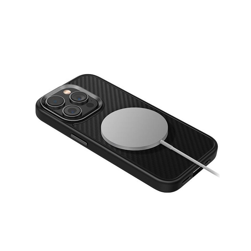 UNIQ Keva Magclick įkrovimo dėklas, skirtas iPhone 15 Pro Max - juodas