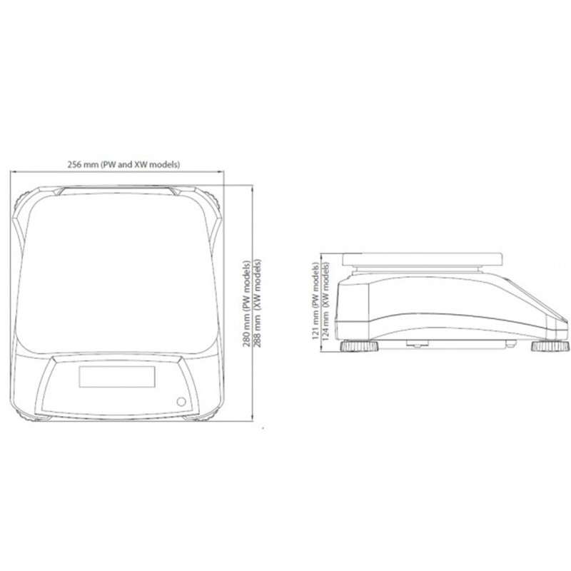 Patikrinkite virtuvines svarstykles, atsparias vandeniui IP68 VALOR 2000 30kg / 5kg - OHAUS V22PWE30T