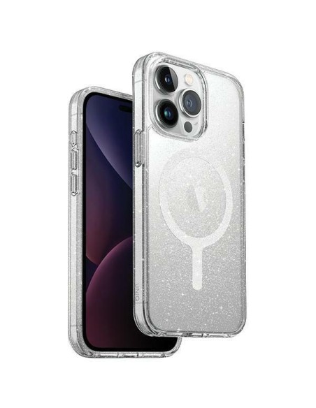 UNIQ LifePro Xtreme Magclick įkrovimo dėklas, skirtas iPhone 15 Pro – skaidrus sidabrinis