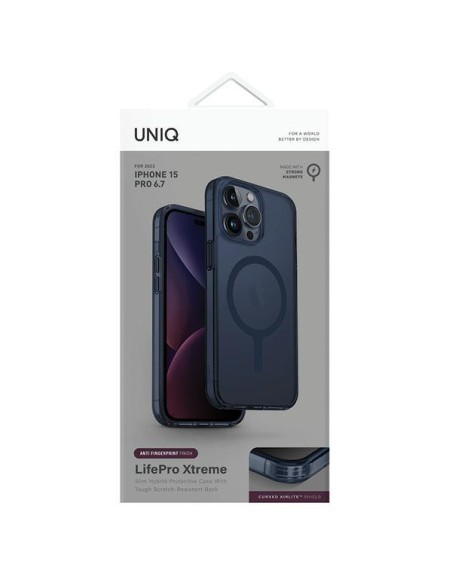 UNIQ LifePro Xtreme Magclick įkrovimo dėklas, skirtas iPhone 15 Pro Max - tamsiai mėlynas UNIQ LifePro Xtreme Magclick įkrovimo dėklas, skirtas iPhone 15 Pro Max - tamsiai mėlynas