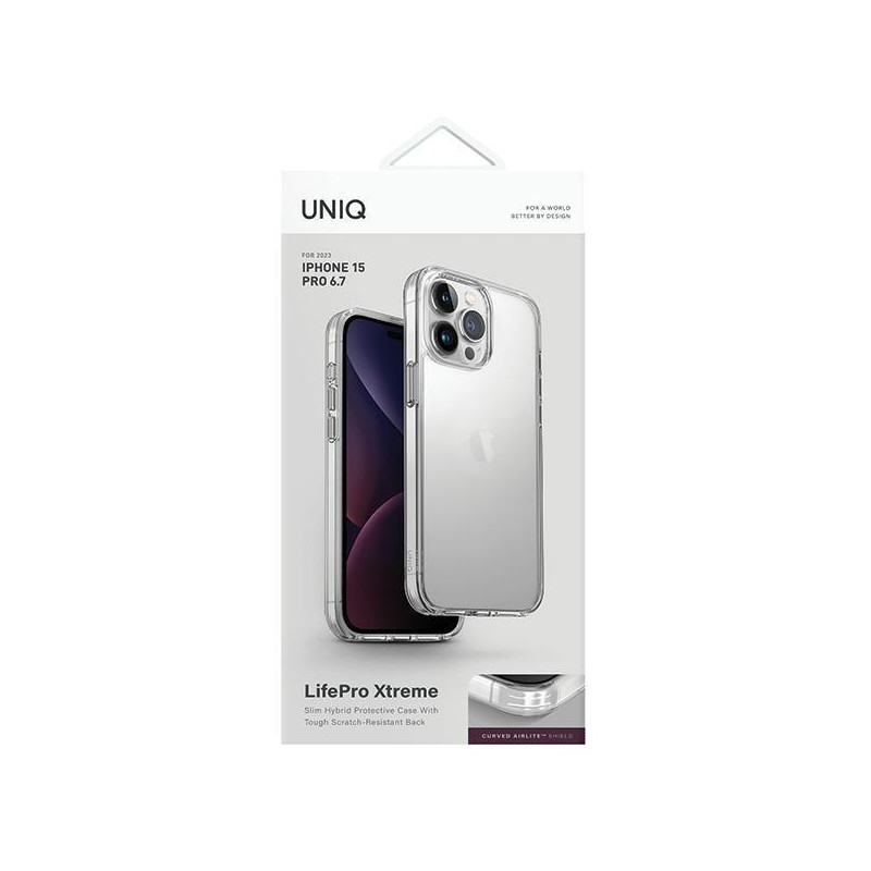 UNIQ LifePro Xtreme Magclick įkrovimo dėklas, skirtas iPhone 15 Pro Max - skaidrus