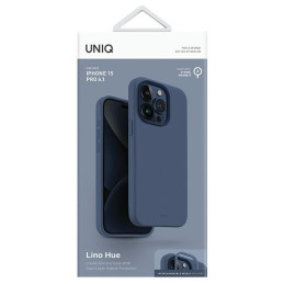 UNIQ Lino Hue Magclick įkrovimo dėklas, skirtas iPhone 15 Pro - tamsiai mėlynas