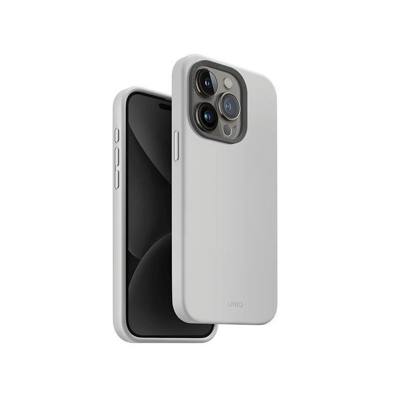 UNIQ Lino Hue Magclick įkrovimo dėklas, skirtas iPhone 15 Pro - šviesiai pilkas
