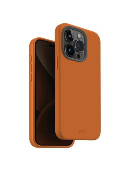 UNIQ Lino Hue Magclick įkrovimo dėklas iPhone 15 Pro - oranžinis UNIQ Lino Hue Magclick įkrovimo dėklas iPhone 15 Pro - oranžinis