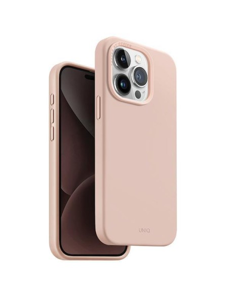 UNIQ Lino Hue Magclick įkrovimo dėklas, skirtas iPhone 15 Pro - rožinis UNIQ Lino Hue Magclick įkrovimo dėklas, skirtas iPhone 15 Pro - rožinis