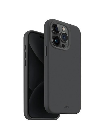 UNIQ Lino Hue Magclick įkrovimo dėklas, skirtas iPhone 15 Pro - pilkas UNIQ Lino Hue Magclick įkrovimo dėklas, skirtas iPhone 15 Pro - pilkas