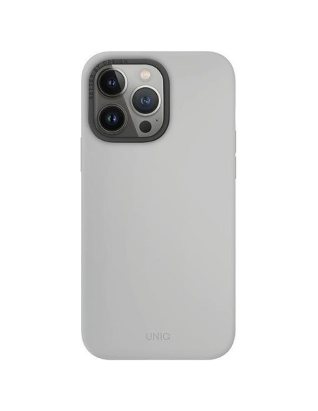 UNIQ Lino Hue Magclick įkrovimo dėklas, skirtas iPhone 15 Pro Max - šviesiai pilkas UNIQ Lino Hue Magclick įkrovimo dėklas, skirtas iPhone 15 Pro Max - šviesiai pilkas