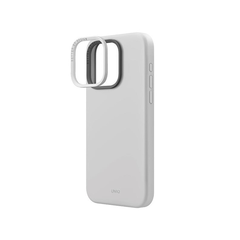 UNIQ Lino Hue Magclick įkrovimo dėklas, skirtas iPhone 15 Pro Max - šviesiai pilkas