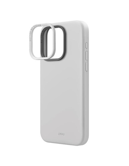 UNIQ Lino Hue Magclick įkrovimo dėklas, skirtas iPhone 15 Pro Max - šviesiai pilkas UNIQ Lino Hue Magclick įkrovimo dėklas, skirtas iPhone 15 Pro Max - šviesiai pilkas