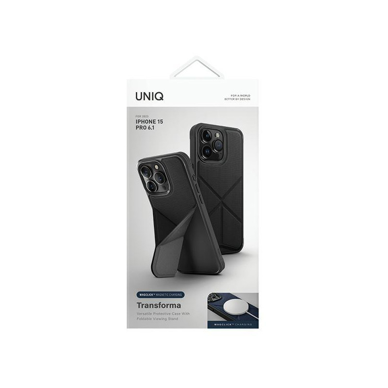UNIQ Transforma dėklas, skirtas iPhone 15 Pro - juodas