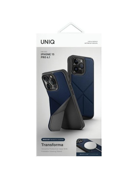 UNIQ Transforma Magclick įkrovimo dėklas, skirtas iPhone 15 Pro - mėlynas UNIQ Transforma Magclick įkrovimo dėklas, skirtas iPhone 15 Pro - mėlynas