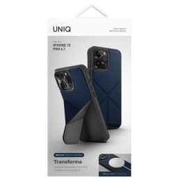 UNIQ Transforma Magclick įkrovimo dėklas, skirtas iPhone 15 Pro Max - mėlynas