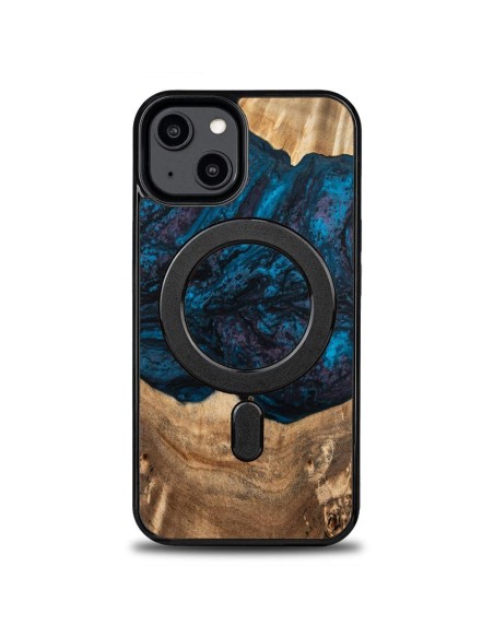 Medinis ir dervos dėklas skirtas iPhone 15 MagSafe Bewood Unique Neptun - tamsiai mėlyna ir juoda Medinis ir dervos dėklas skirtas iPhone 15 MagSafe Bewood Unique Neptun - tamsiai mėlyna ir juoda