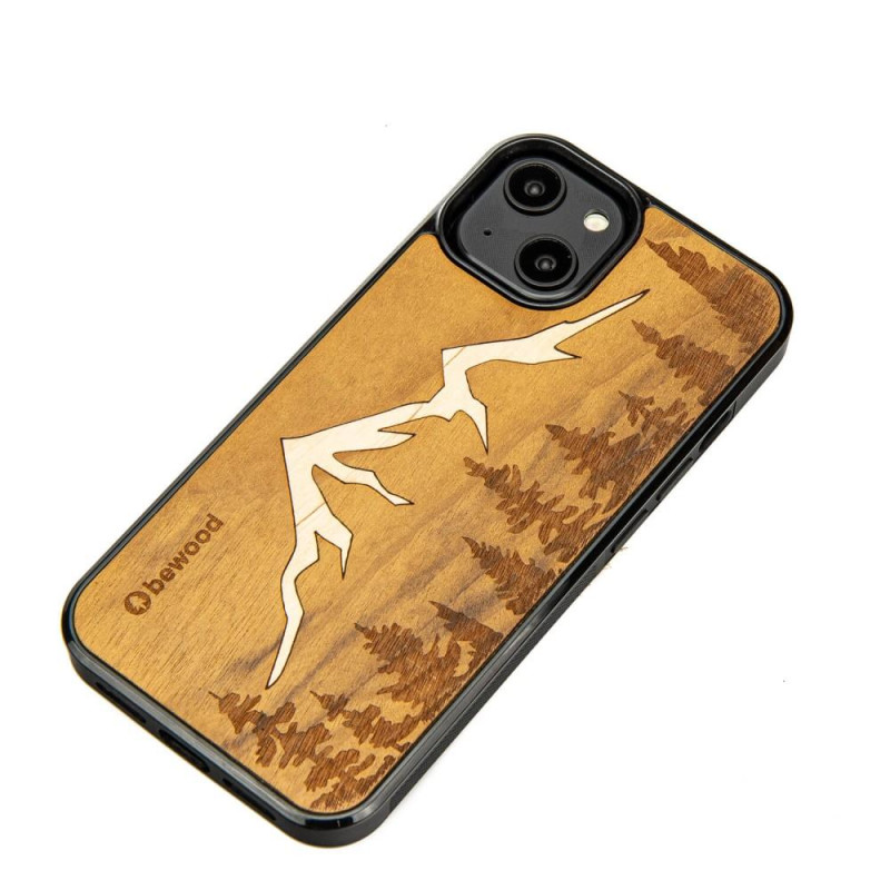 Medinis dėklas iPhone 15 Bewood Imbuia Mountains