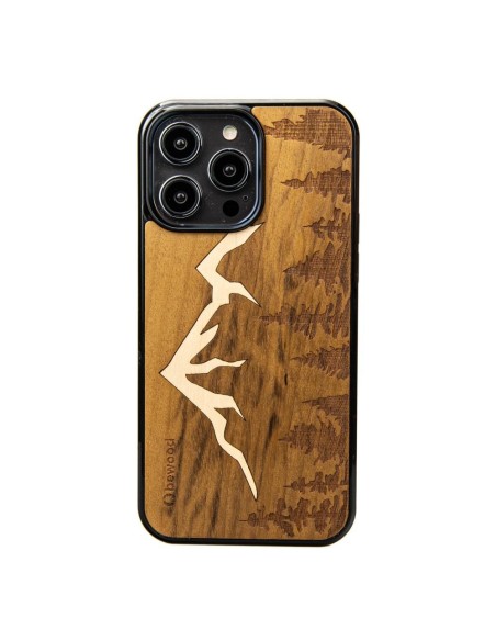 Medinis dėklas iPhone 15 Pro Max Bewood Imbuia Mountains Medinis dėklas iPhone 15 Pro Max Bewood Imbuia Mountains
