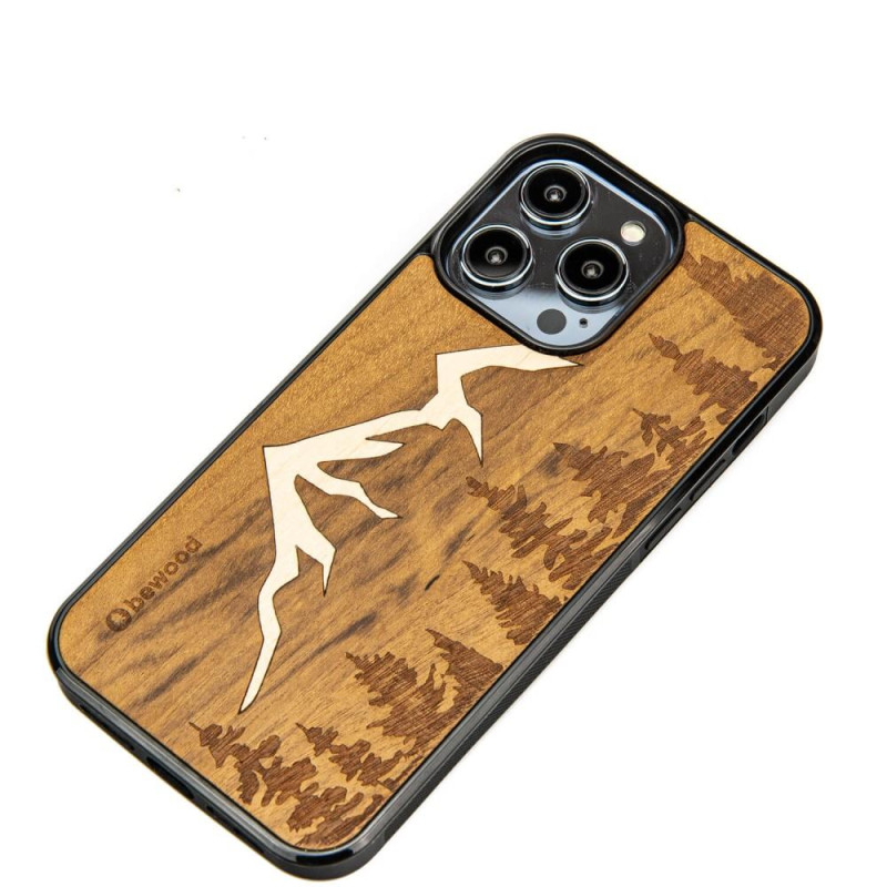Medinis dėklas iPhone 15 Pro Max Bewood Imbuia Mountains